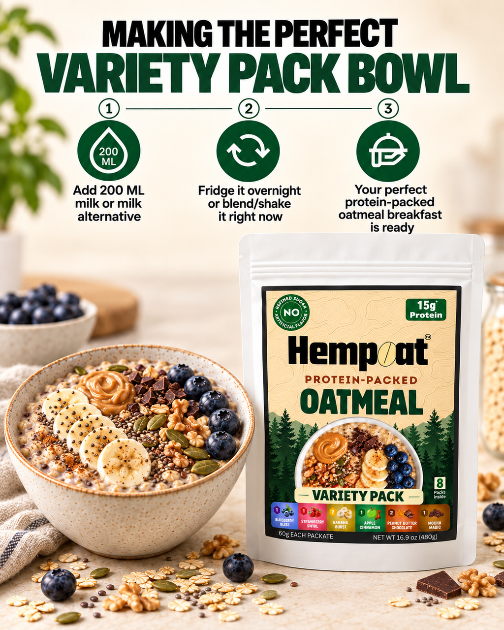 Hempoat varirty pack oatmeal
